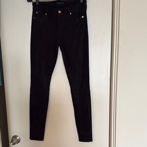 7 for all mankind Black velveteen Skinny Jeans with Gold Accents